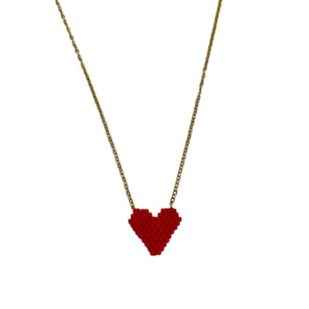 necklace with red heart